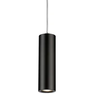 Dasan Single Long Fixed Round Pendant Black