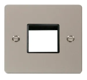 1 Gang Plate Twin Switch Aperture  - Black