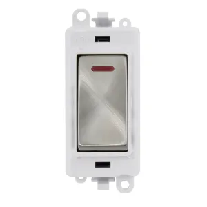 20AX Double Pole Switch With LED Module - Polar Wh