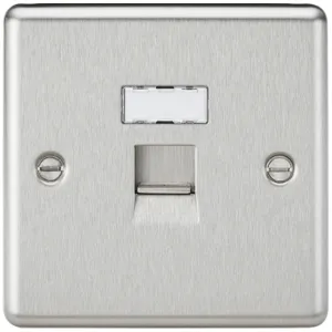 RJ45 Network Outlet - Brushed Chrome
