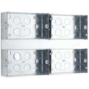 4 X 2 GANG STEEL KNOCKOUT BOX 35MM - COMBINATION P