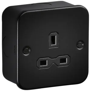 Metalclad 13A 1G Unswitched Socket - Textured Sand