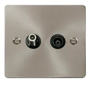 1 Gang Satellite & Isolated Coaxial Socket  - Blac