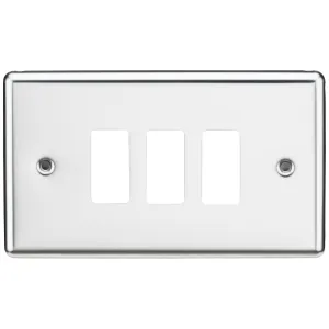 3G Grid Faceplate - Rounded Edge Polished Chrome