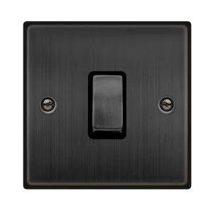 10AX INGOT 1 GANG 2 WAY PLATE SWITCH - MATT BRONZE