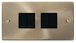 4 Gang 2 Way 10AX Switch - Black