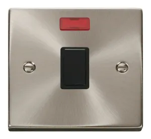 20A 1 Gang DP Switch + Neon - Black