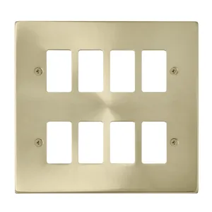 8 Gang GridPro Frontplate - Satin Brass