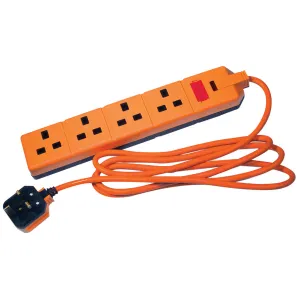 4 SKT 2M 13A HD EXT LEAD FUSED ORANGE