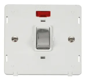 Ingot 20A 1 Gang DP Switch With Neon Insert - Whit