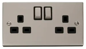 2 Gang 13A DP 'Ingot' Switched Socket Outlet - Bla