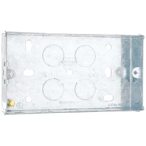 2 GANG STEEL KNOCKOUT BOX 25MM (10 PACK)