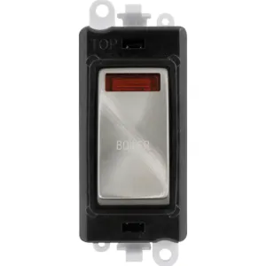 20AX Double Pole Switch With Neon Module - Black -