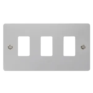 3 Gang GridPro Frontplate - Polished Chrome