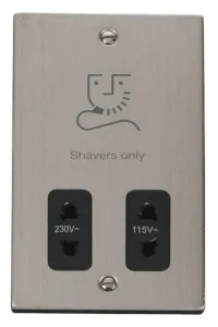 Dual Voltage Shaver Socket Outlet 115/230V - Black