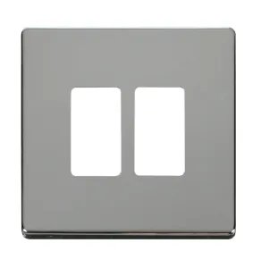 2 Gang GridPro Frontplate - Polished Chrome