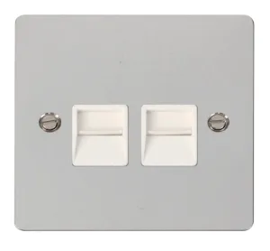 Twin Telephone Socket Secondary  - White