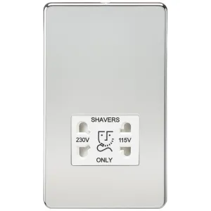 115V/230V Dual Voltage Shaver Socket - Polished Ch