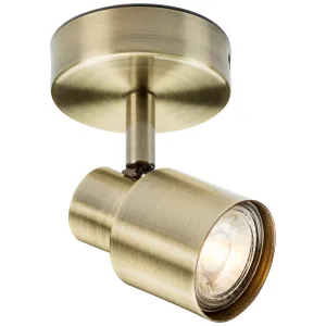 230V GU10 Single Spotlight - Antique Brass