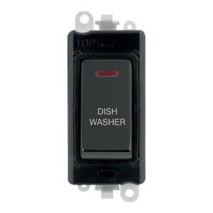 20AX Double Pole Switch With LED Module - Black -