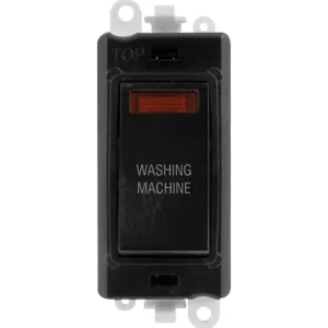 20AX Double Pole Switch With Neon Module - Black -