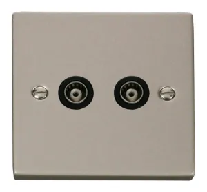 Twin Isolated Coaxial Socket Outlet - Black