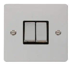 Ingot 10AX 2 Gang 2 Way Switch  - Black