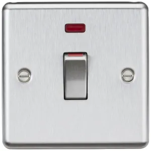 45A DP Switch with Neon (1G size) - Brushed Chrome