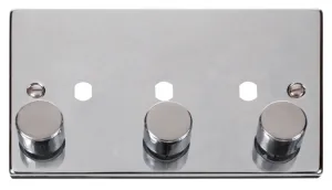 3 Gang Double Dimmer Plate & Knobs