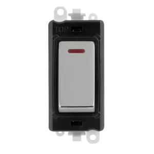 20AX Double Pole Switch With LED Module - Black -