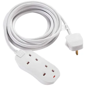 2 SKT 10M 13A EXT LEAD + INDICATOR WHITE