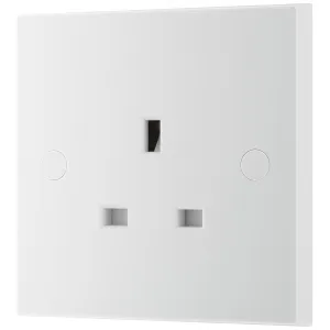 WHITE MOULDED SQUARE EDGE SINGLE UNSWITCHED 13A PO