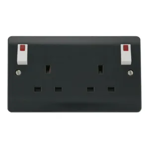 13A 2 Gang DP (O/B) Switched Socket Outlet with Ne