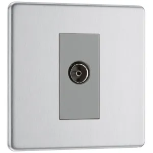 SCREWLESS FLATPLATE BRUSHED STEEL SINGLE ISOLATED