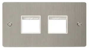 2 Gang Plate (2+2) Switch Aperture  - White