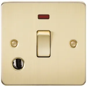 20A 1G DP Switch with Neon & Flex Outlet - Brushed