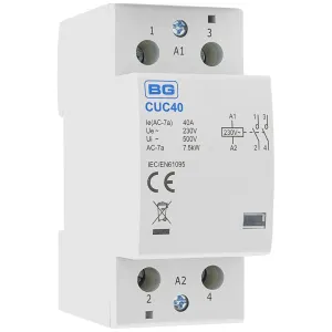 CUC40 CONTACTOR 40A DOUBLE POLE 2 MODULE