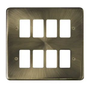 8 Gang GridPro Frontplate - Antique Brass