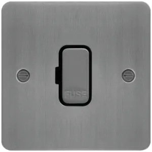 FCU UNSWITCHED BRUSHED STEEL BLACK