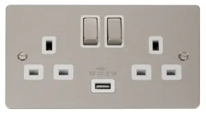 13A 2G Ingot Switched Socket With 2.1A USB Outlet