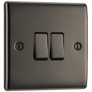 NEXUS METAL BLACK NICKEL DOUBLE SWITCH, 20A 16AX 2