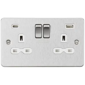 13A 2G SP Switched Socket with Dual USB A+C (5V DC