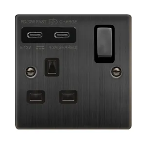 DECO 'INGOT' 13A 1 GANG SWITCHED SAFETY SHUTTER SO