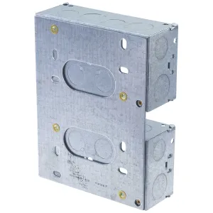 2 X 2 GANG STEEL KNOCKOUT BOX 47MM - COMBINATION P