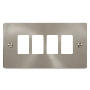 4 Gang GridPro Frontplate - Brushed Stainless
