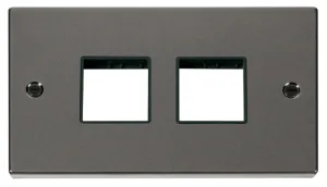 2 Gang Plate (2 x 2) Aperture - Black