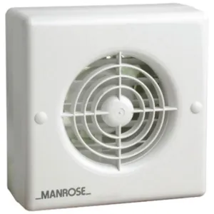 Manrose 100mm/4" timer fan automatic shutter wall/