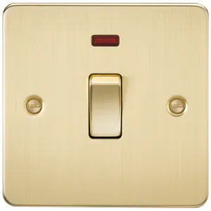20A 1G DP Switch with Neon - Brushed Brass
