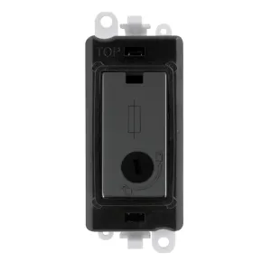 13A Fused Lockable Module - Black - Black Nickel