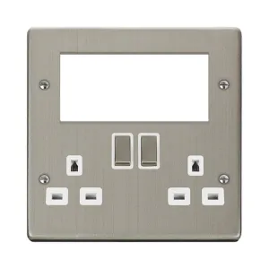 2 GANG 3 PIN SAFETY SHUTTER SWITCHED SOCKET WITH Q